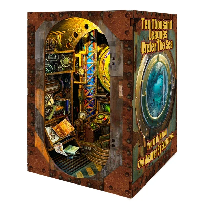 Diy Wooden Book Nook Kit Shelf Insert - Ten Thousand Leagues Under the Sea