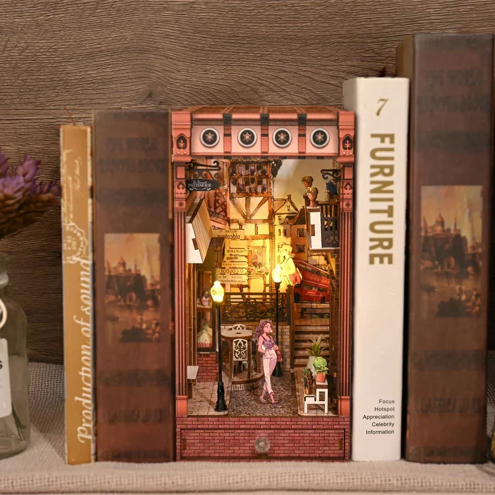 NEW Retro DIY Wooden Book Nook - Diy Wooden Book Nook Kit Shelf Insert 评论和价格