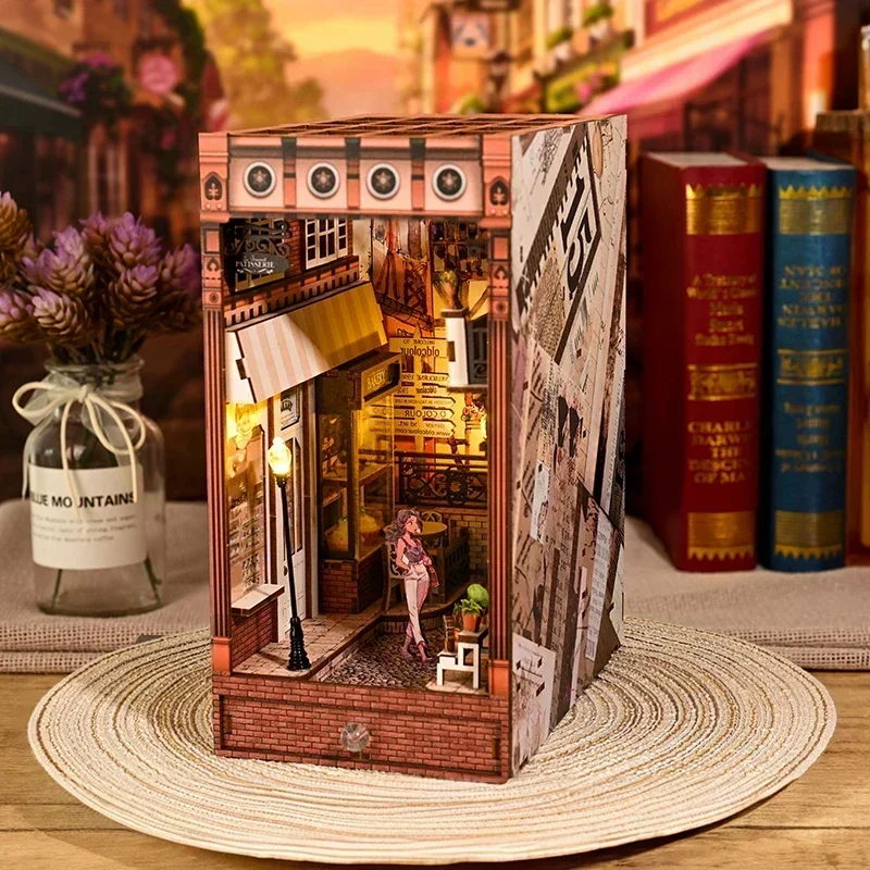 NEW Retro DIY Wooden Book Nook - Diy Wooden Book Nook Kit Shelf Insert 评论和价格