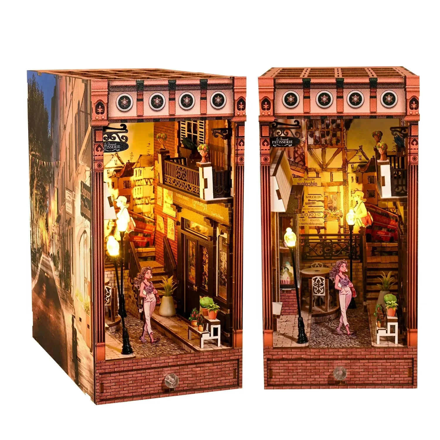 NEW Retro DIY Wooden Book Nook - Diy Wooden Book Nook Kit Shelf Insert 评论和价格
