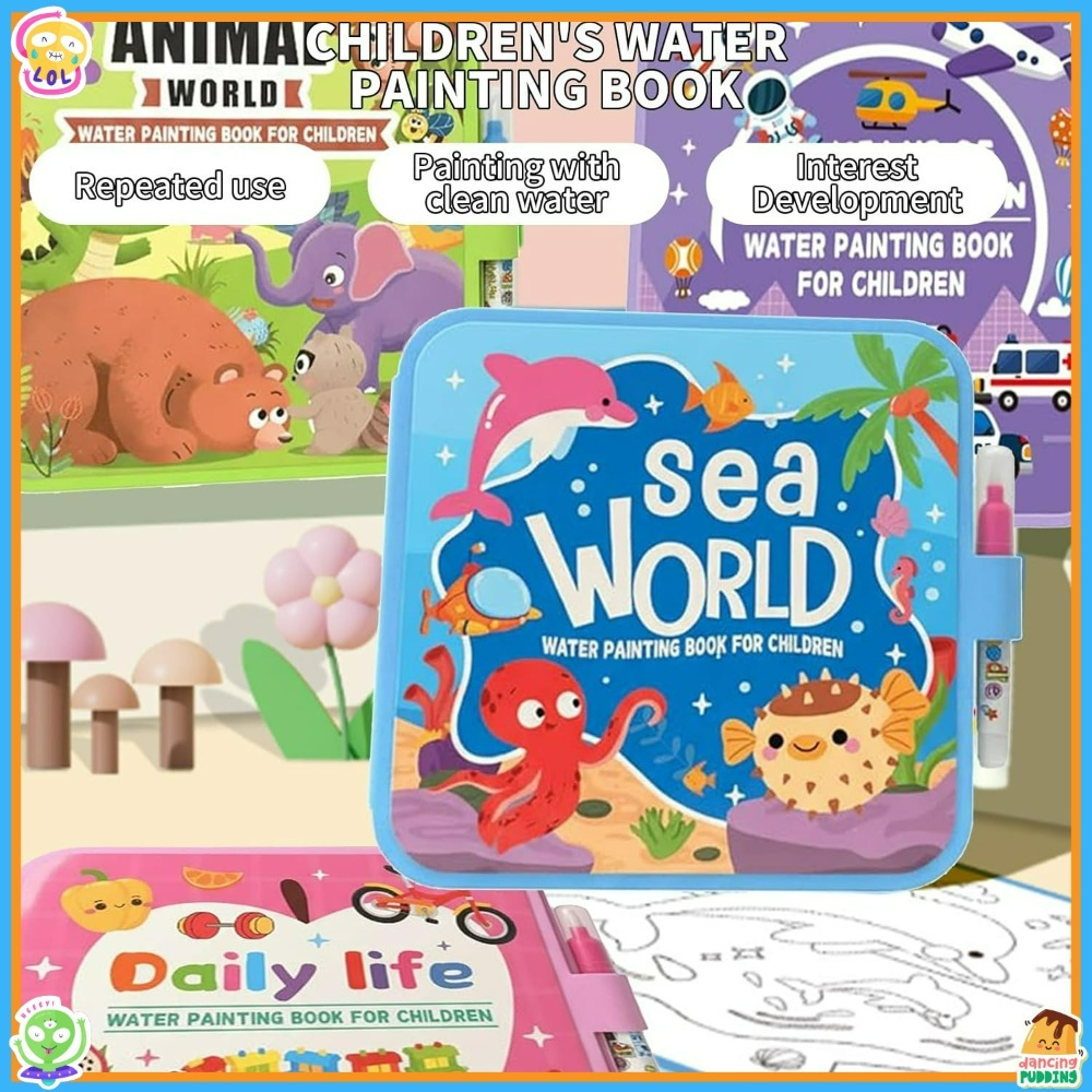 Magic Water Coloring Book Set  - Reusable Water Magic Coloring Book 评论和价格