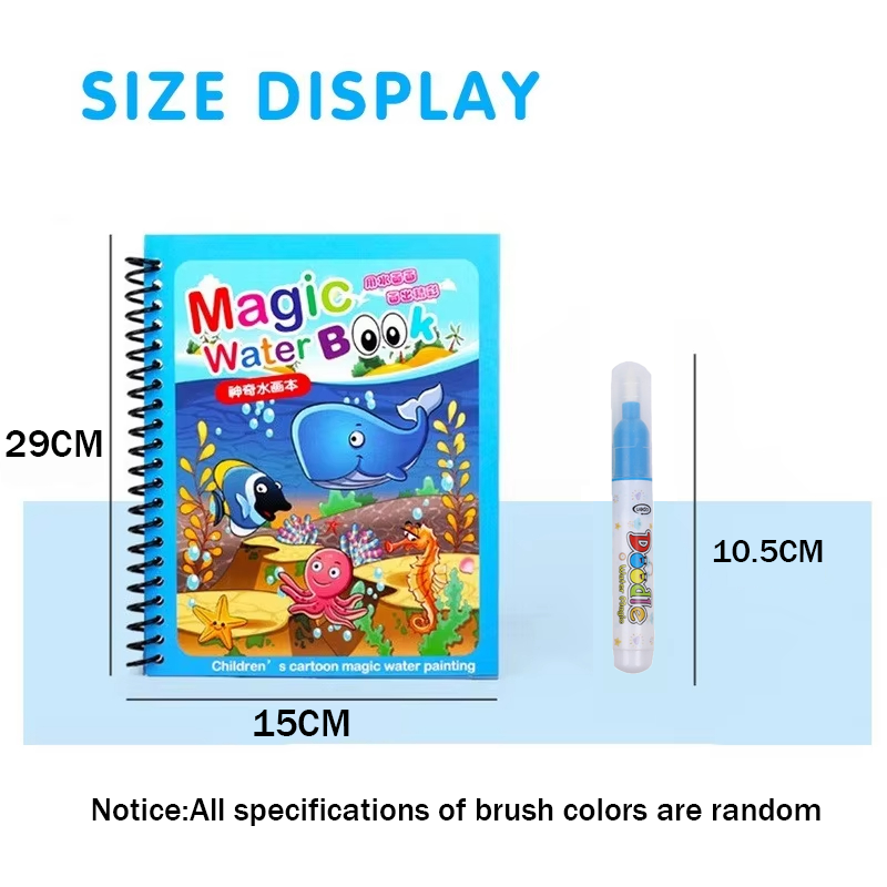Reusable Coloring Water with W - Reusable Water Magic Coloring Book 评论和价格