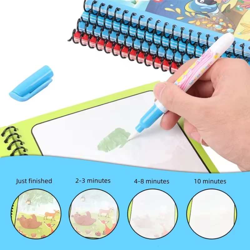 Reusable Coloring Water with W - Reusable Water Magic Coloring Book 评论和价格
