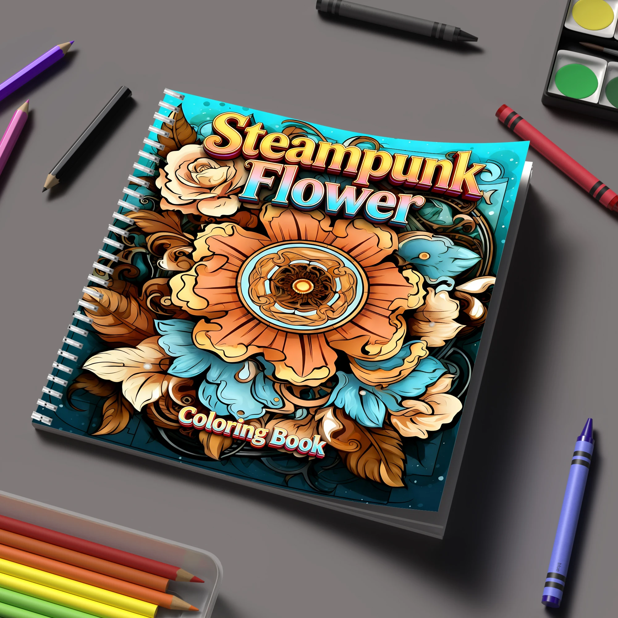 Coloring Book Steampunk Flower - Adult Coloring Book Stress Relief 评论和价格