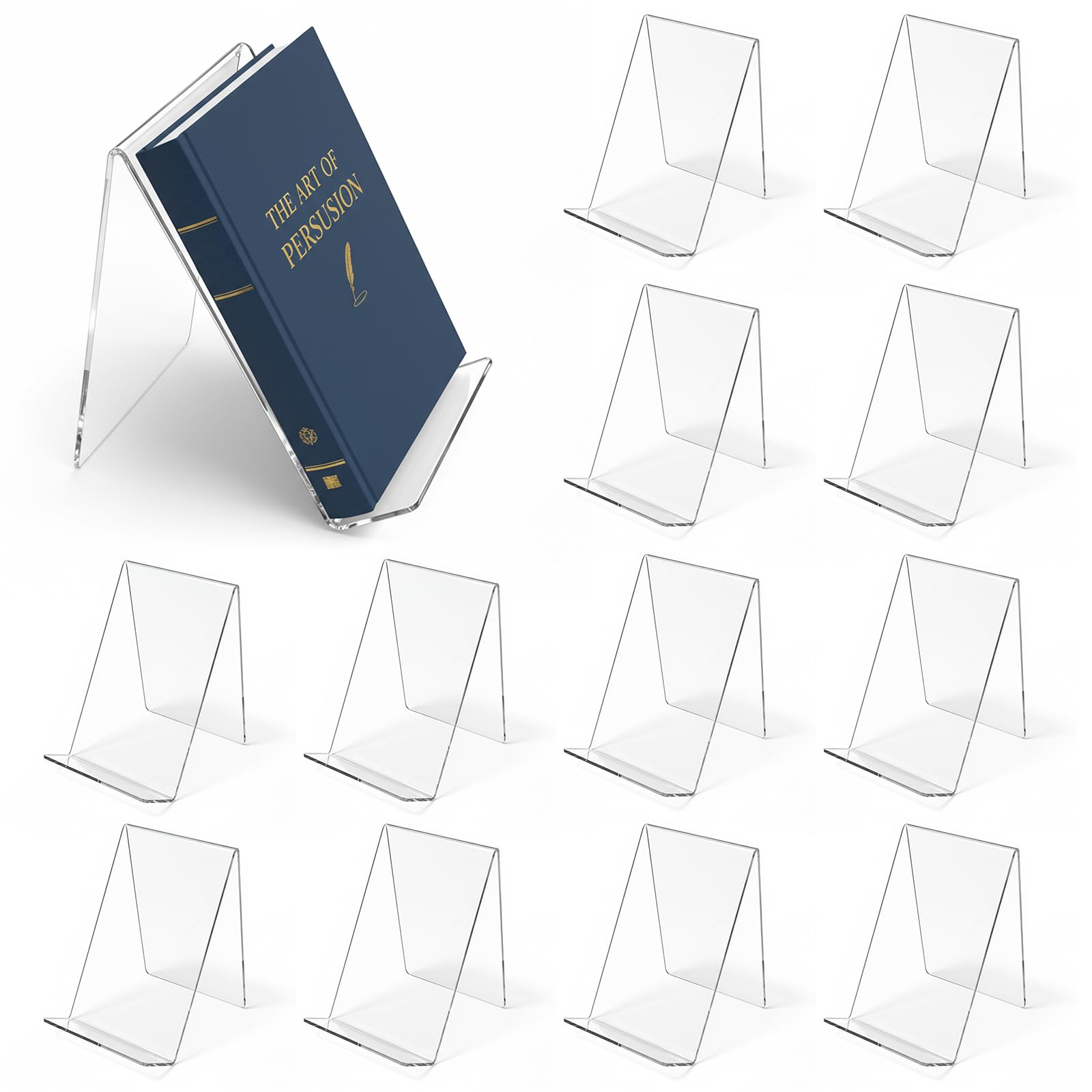 12 Pack Acrylic Book Stand,  C - Clear Acrylic Book Stand Holder 评论和价格