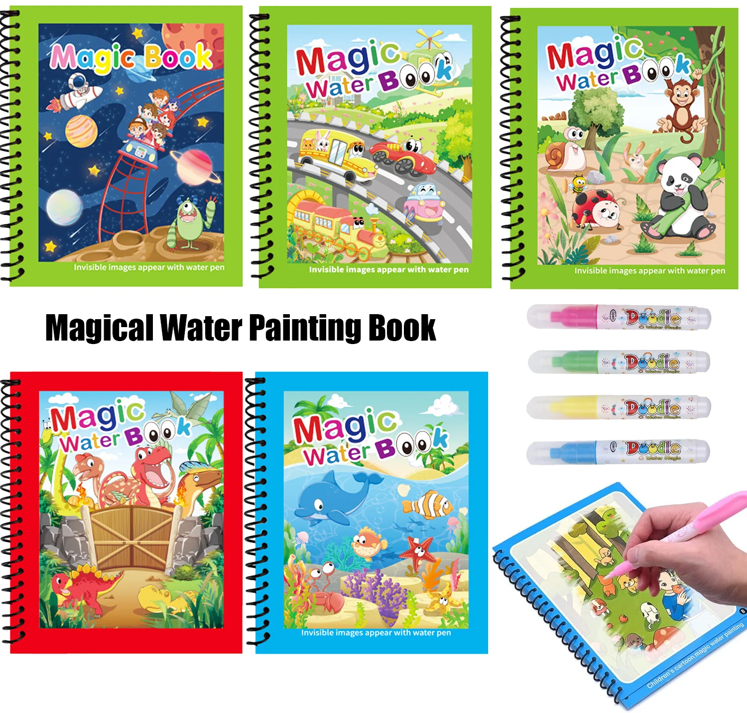 1pc Reusable Kids Magic Water  - Reusable Water Magic Coloring Book 评论和价格
