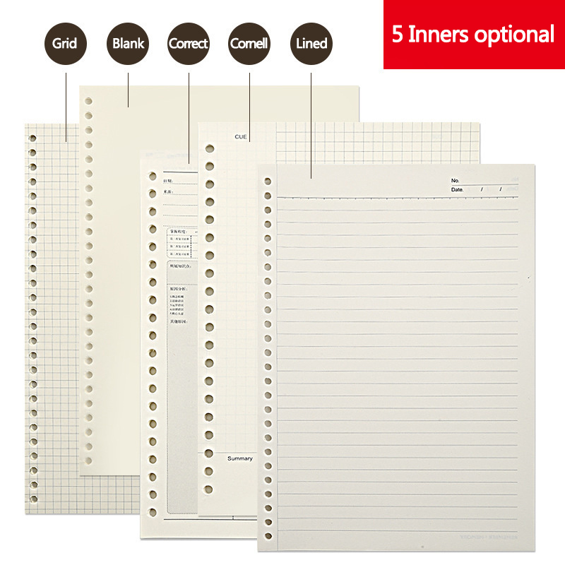 A5 B5 20Holes Loose-Leaf Noteb - A5 Spiral Dotted Grid Notebook 评论和价格
